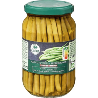 Haricots verts extra-fins CARREFOUR EXTRA le bocal de 180g