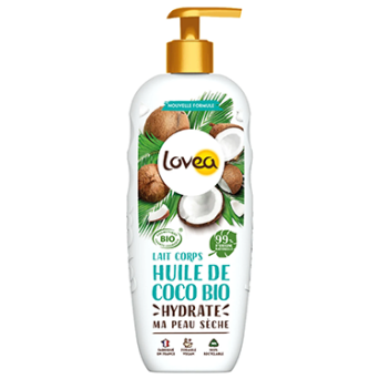 Lait Hydratant Hydrate Et Adoucit À L'Huile De Coco Bio LOVEA
