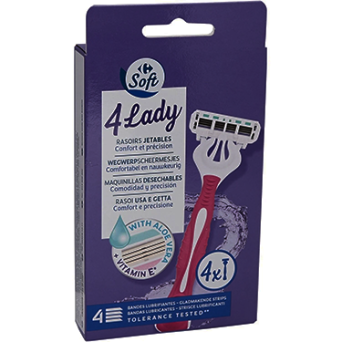 Rasoirs Jetables 4 Lames Pour Femme Lady CARREFOUR